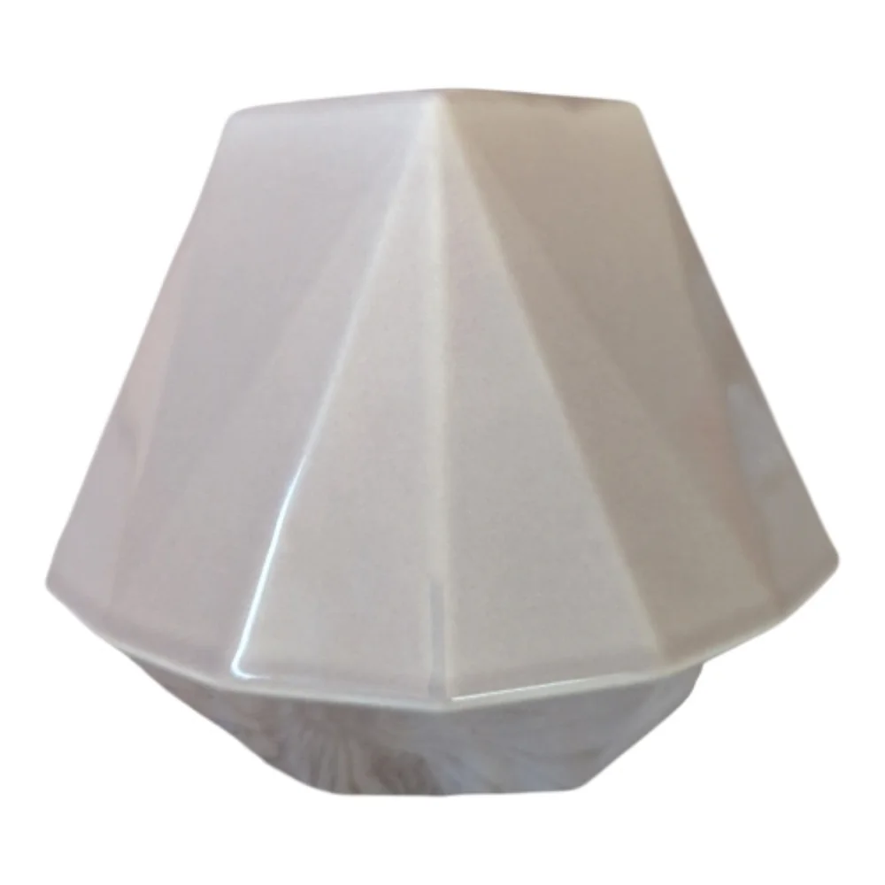 West Elm small Beige vase geometric design home decor
